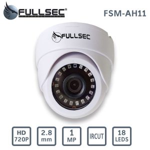 câmera dome ahd 720p plástico 1/4 25 metros 2.8mm 12x led nano fsm ah11